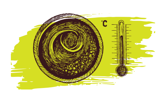 Ilustração da temperagem do chocolate