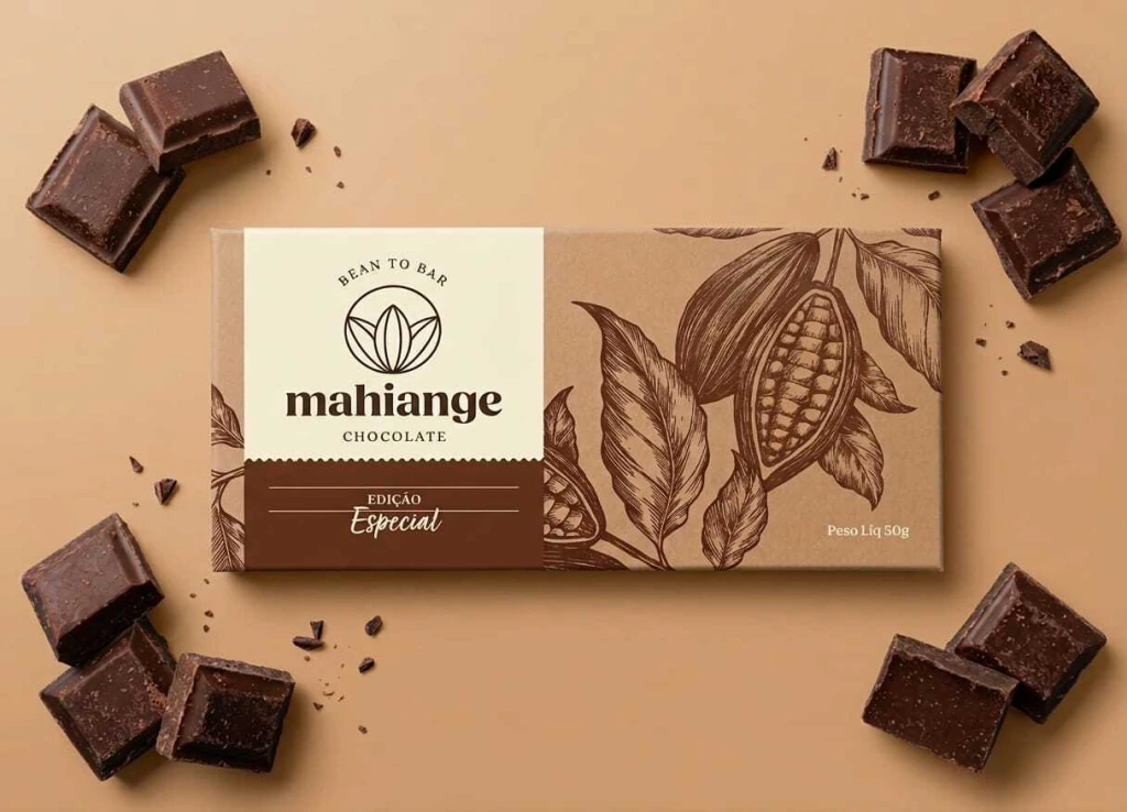 Barra de chocolate Mahiange 50% ao leite com Cupuaçu